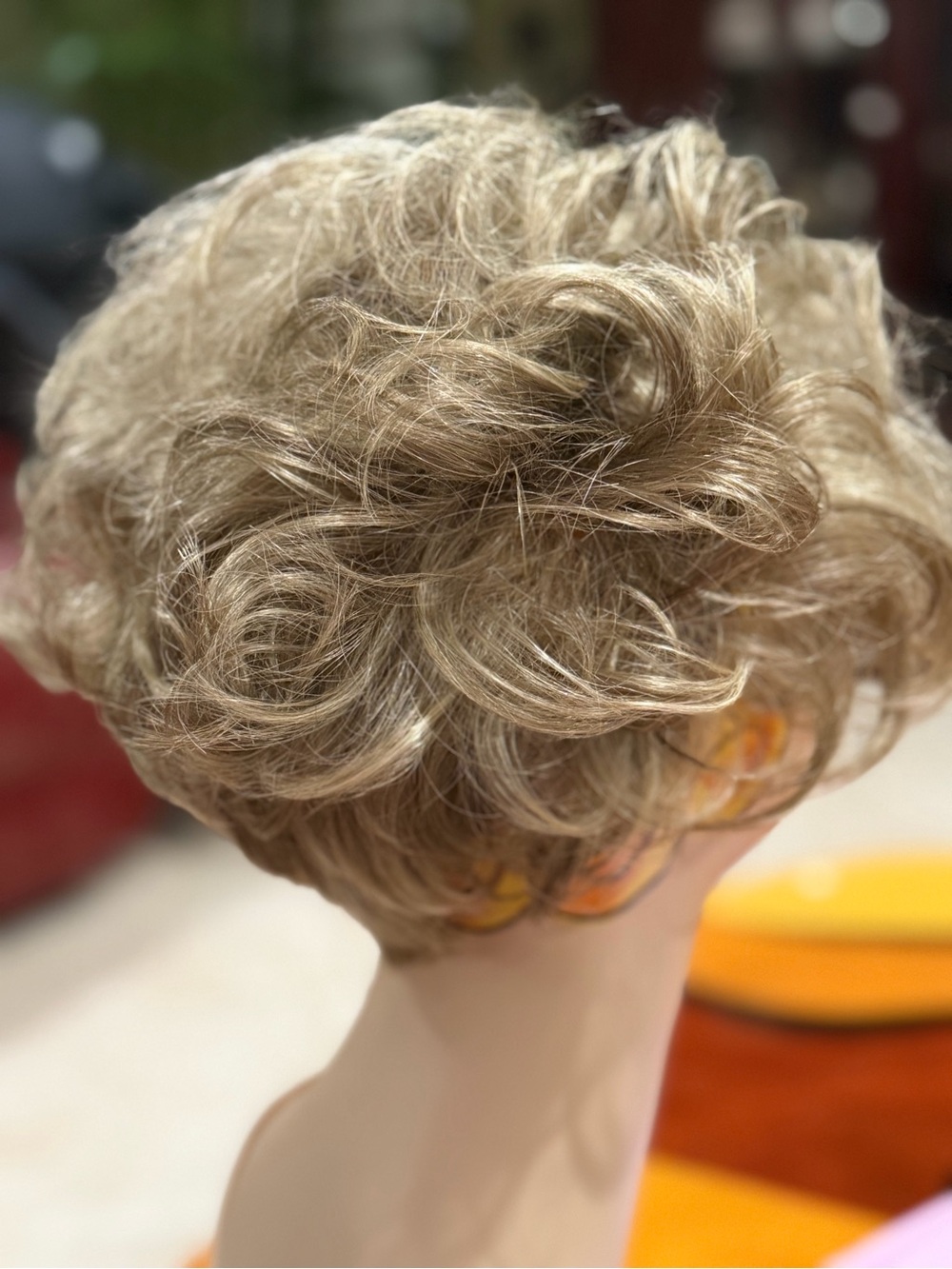 Ash/Blond Short Layered Women's Wig - Classic Pixie Style with longer bangs - Picture 4 of 9